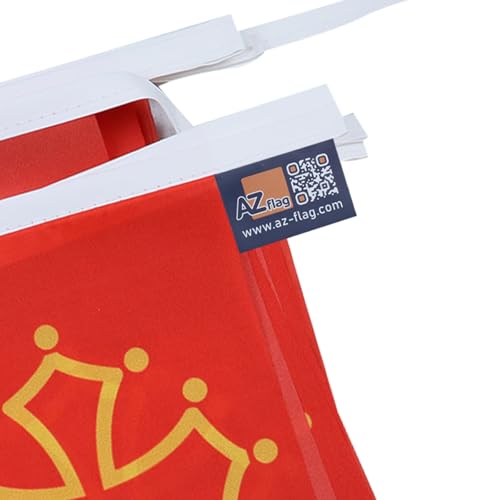 Image of AZ FLAG Midi-Pyrenees - Occitania 6 meters BUNTING Flag 20 flags 9'' x 6'' - French region of Midi-Pyrenees - Occitanie STRING flags 15 x 21 cm