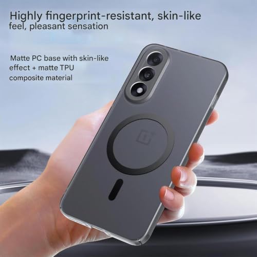 Image of DIZORO Matte Case for Oneplus Nord Ce6 Lite Compatible with MagSafe, Camera Lens Full Protection, Shockproof Translucent Frosted TPU Soft Phone Cover, Anti-Fingerprint (Black)