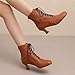 CSRZPMG Women Victorian Ankle Boots Fall Winter Renaissance Kitten Heel Retro Mid Calf Fashion Dress Boots Chunky Heel Lace up Round Toe High Heel Booties