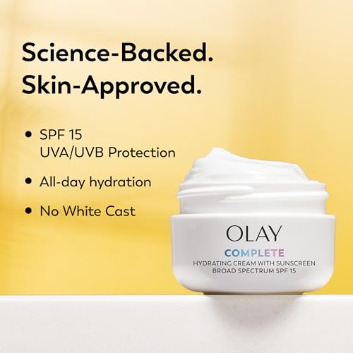 Face Moisturizer by Olay Complete All Day UV Moisture Cream, SPF 15, Normal Skin, 2 Ounce (Pack of 3)