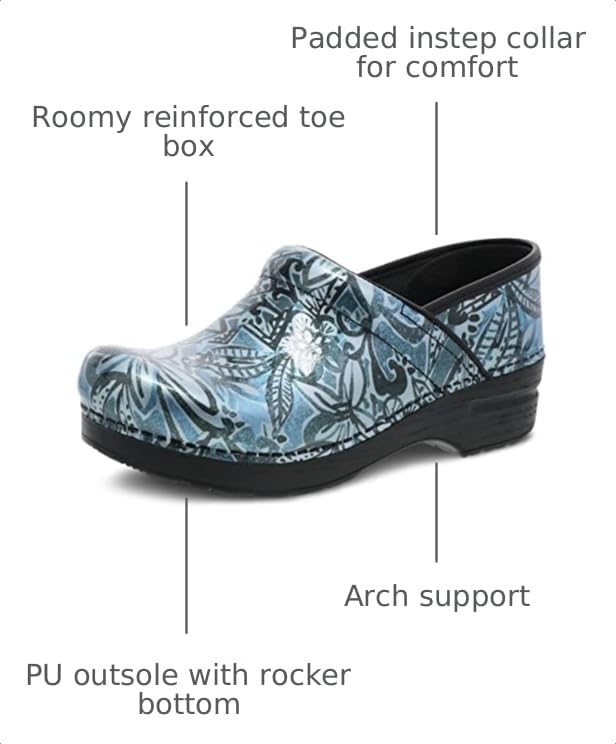 Image of Dansko Professional Slip-On Clogs for Women - Rocker Sole and Arch Support for Comfort - Ideal for Long Standing Professionals - Nursing, Veterinarians, Food Service, Healthcare Professionals