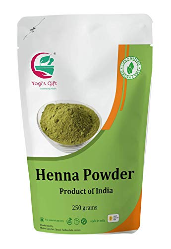 Polvo de henna orgánico para el cabello Regalo de Yogi | Lawsonia Inermis | 250 gramos | Color 100%...