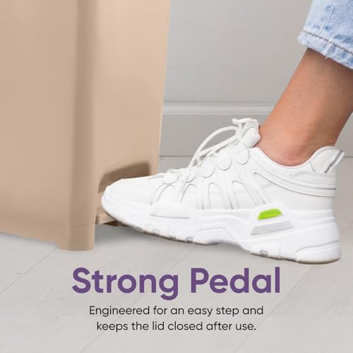 Bote de basura con pedal Superio beige 26 litros miniatura 4