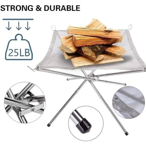 Foyer pliable en maille d'acier inoxydable durable pour brasero nomade - 7