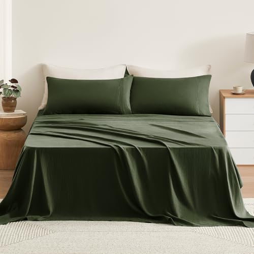 TOSMO Pure Linen Sheets Set, 100% French Natural Linen Flax