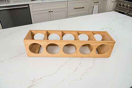 Lipper International 8305 Bamboo Wood Stackable 5-Bottle Wine Rack, 20-3/4\" x 5-3/8\" x 4-3/4\"