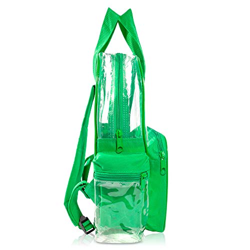 DALIX Clear Backpack Bags Smooth Plastic Transparent See Through Turtle Green3