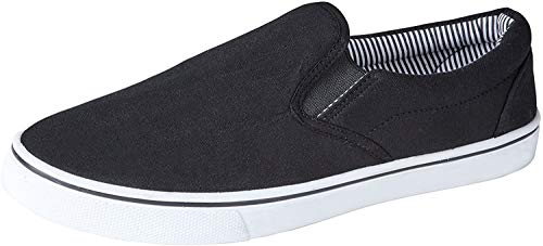 Leinwand-Slipper fuumlr Herren, Sommerschuhe, Schwarz - schwarz - Größe: 41.5 / 8 UK