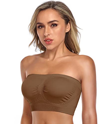 Image of Strapless Comfort Wireless Bra with Slip Silicone Bandeau Bralette Tube Top