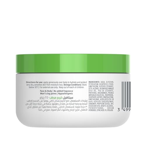Cetaphil Moisturising Cream Jar 250g, Rich Long-Lasting Cream for Dry to Very Dry Sensitive Skin, Everyday Face, Hands & Body Hydration, Non-Greasy Family Jar for Intense Moisture