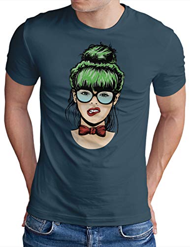 T-shirt Manga pour Homme OM3 Diva Chick Bleu Taille XXXXL