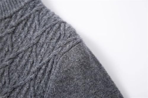 Men's Solid Color Round Neck Wool Sweater Autumn Winter Pullover3