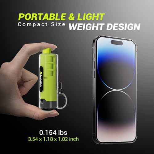 Window Breaker Seatbelt Cutter with Flashlight,2 in 1 Car Escape Tool Key Chain,Safe Hammer Glass Breaker Under Water,2 Pack, Black Green - Image 6