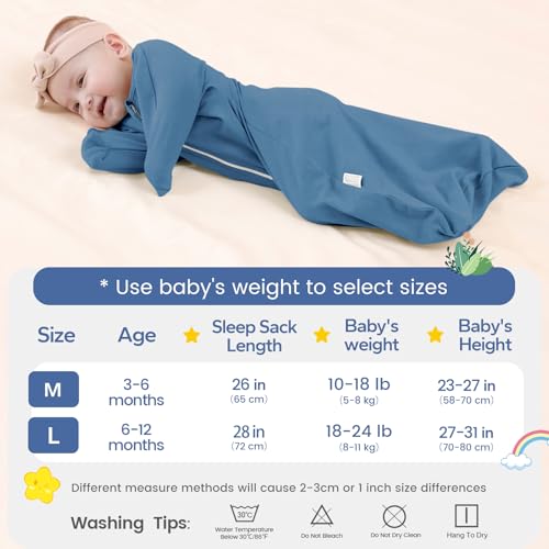 Image of ZIGJOY Swaddle Sleep Sack 6-12 Months, 1.0 Tog Cotton Baby Swaddle Blanket | 100% Cotton - Soft & Breathable & Non-shrink, 2-way Zipper for Easy Diaper Changes, Long Sleeves Allow Self-soothing