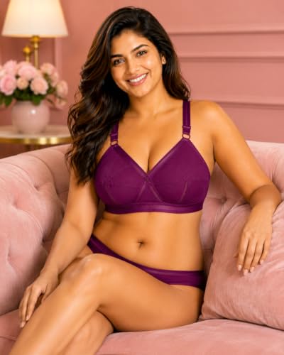 Image of SONA Perfecto Plus Size Cotton Full Coverage Bra for Women Heavy Bust