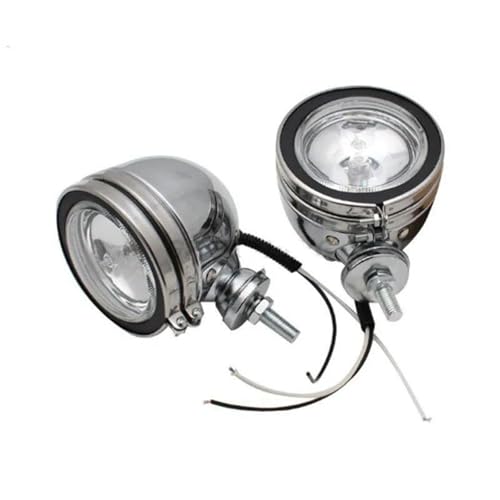 Faros Delanteros Moto Faro Delantero Cromado Metal para Motocicleta Vintage Luz Antiniebla Izquierda Y Derecha Accesorio Equipo Motocicleta Faros Auxiliares Moto