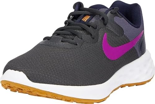 Nike Men's Revolution 6 Sneaker, ANTHRACITE/VIVID PURPLE-BLACKENED BLUE, 8 UK