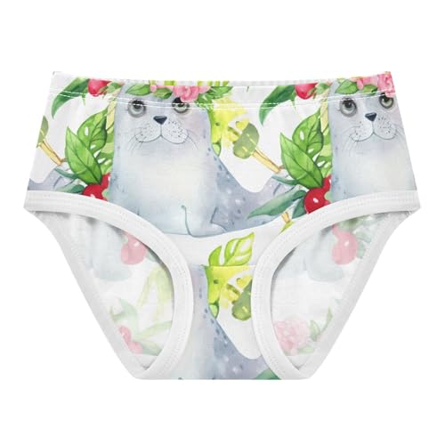 Stylish Girls Underwear Toddler 2t Cotton Panties for Girl Cute Cartoon Seals Flower Kids Briefs Undies