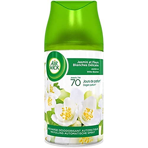 Air Wick Desodorisant Maison Recharge Diffuseur Freshmatic Max Parfum Jasmin et Fleurs Blanches Délicates - 250 ml