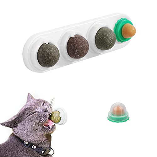 SUpoetry Juego de Bolas de Hierba gatera, Juguetes con Hierba Gatera, Bolas de Hierba Gatera, Bolas De Caramelo Menta para Gatos