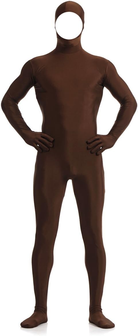 Aniler Men's and Women's Spandex Open Face Full Body Zentai Costume Bodysuit