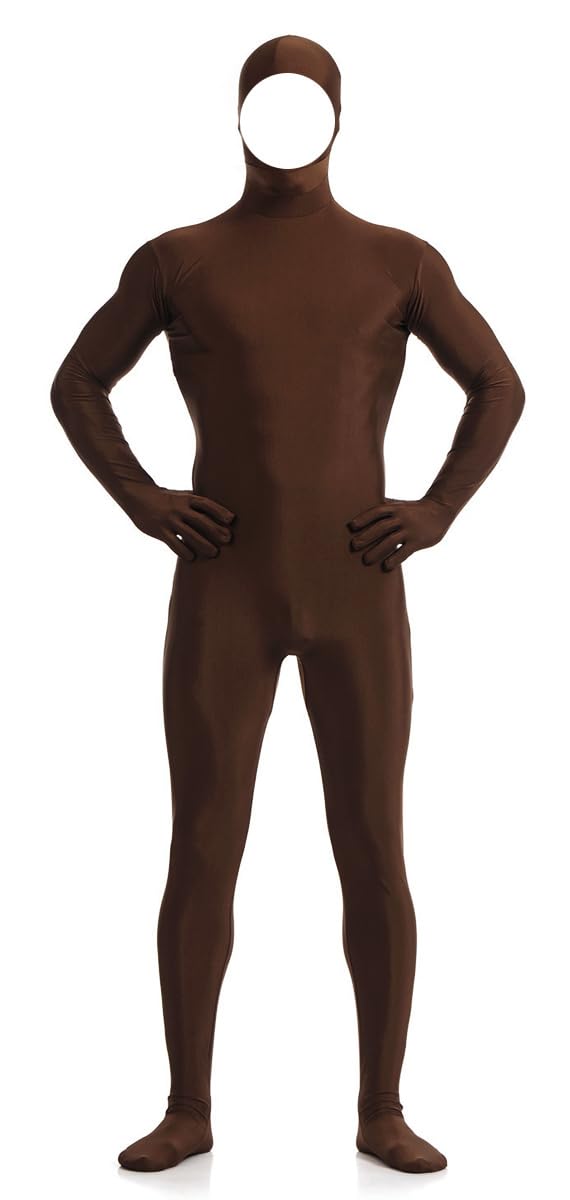 Aniler Men's and Women's Spandex Open Face Full Body Zentai Costume Bodysuit