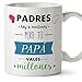 MUGFFINS Taza Papá - Padres hay a montones pero tú PAPÁ vales millones - Taza Desayuno con Frases/Mensajes. Idea Regalo Día del Padre. Cerámica 3