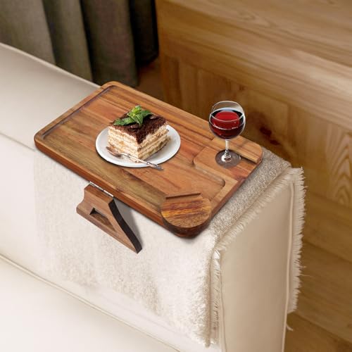 Bandeja brazo sofa Comfoyar mesa plegable de madera con soporte 6