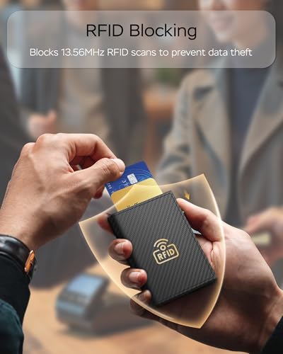 Wallet for Men - Sleek & Functional - Secure RFID Blocking Wallet with Smart Metal Pop Up Credit Card Holder, Minimalist Slim Front Pocket 11+ Cards ID Window Cash Slot, Gift for Him4