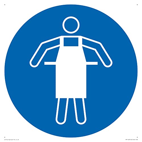 Viking Signs Mandatory: Use protective apron Sign - 300x300mm - S30, Blue/White, 300 x 300 mm
