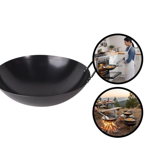 Wok de Hierro Fundido con Dos Mangos para Cocina en Estufa miniatura 4