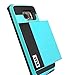 Galaxy S6 Edge Case, Anuck Galaxy S6 Edge Wallet case [Anti Scratch][Heavy Duty][Card Pocket] Dual Layer Shockproof [Soft Rubber Bumper] Hybrid Protective Case for Samsung Galaxy S6 Edge - Light Blue