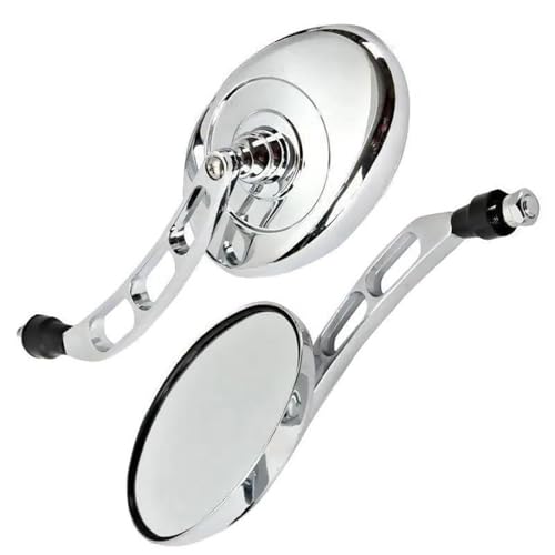 Rétroviseurs moto ovales chromés à grand angle de vue pour Shadow VT