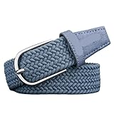 CIGPKLO Canvas Gürtel Herrengürtel aus gewebtem Stretch-Canvas mit Metall-Dornschließe, lässig, modisch(110cm,Green)