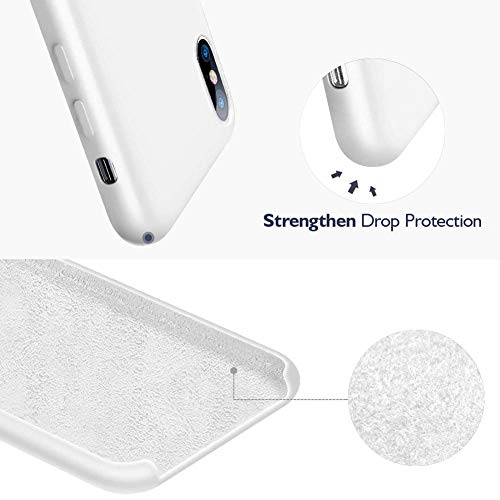 Image of REALCASE iPhone X | iPhone Xs Back Cover Case | Full Protective Liquid Silicone | Shockproof Case Back Cover for iPhone X /Xs (S-White)