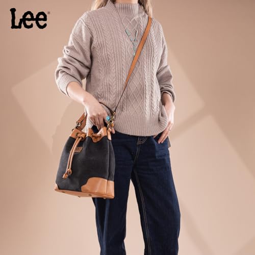 Image of Montana West X Lee Bucket Bag for Women Drawstring Hobo Crossbody Bag with Detachable Straps