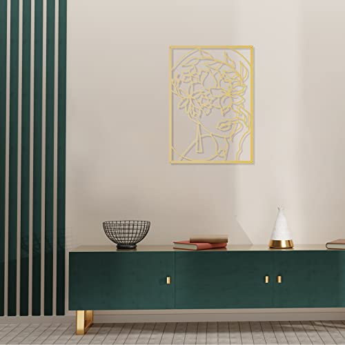 Acetiamin Gold Wall Art Décor, Modern Abstract Single Line Wall Sculptures, Woman's Body Shape Metal Wall Art, Minimalist Home Decor For Bedroom, Living Room, Kitchen #TOP1