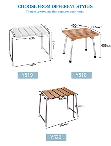 Tabouret de douche mural escamotable pour cabine de bain - 3