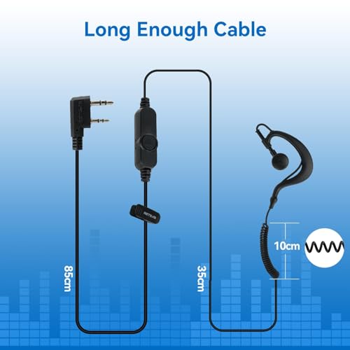 Image of Retevis Volume Adjustment Walkie Talkie Earpiece, for RT22 /RT68 /RT21 /H777