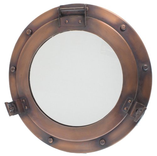 RedSkyTrader 11" Iron Porthole Mirror: Port Hole Nautical Ship Decor
