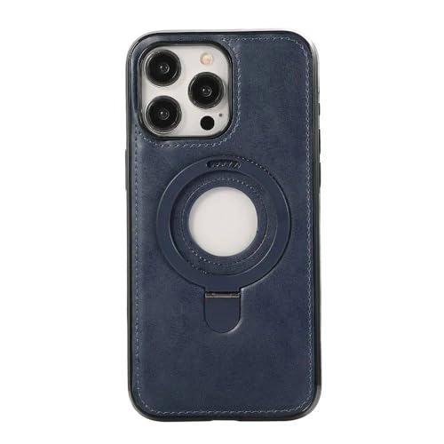 Étui magnétique pour iPhone 15 ENILSA en cuir antichoc bleu