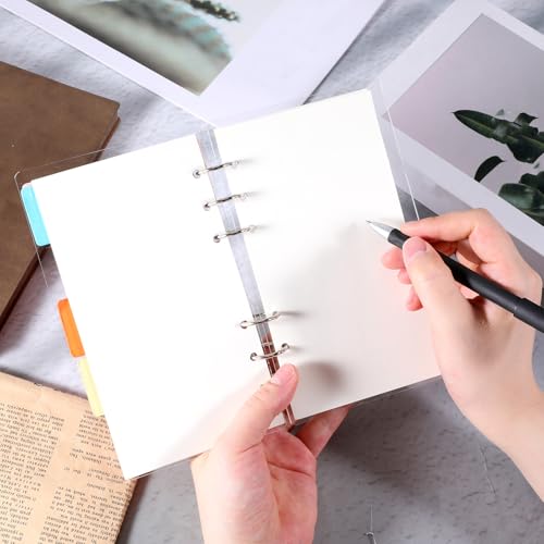 2 Stück Ringbuch A6 Transparent A6 Ring Binder, 6 Ring Weich Notizbuch Binder, Wasserdicht Ringbuch Nachfüllbares Für Notebook, Büro, Scrapbooking