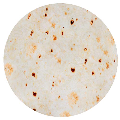 Admitrack Tortilla Wrap Blanket,Burrito Round Wrap Blanket,Tortilla Throw Blanket,Novelty Food Blanket for Adults&Kids