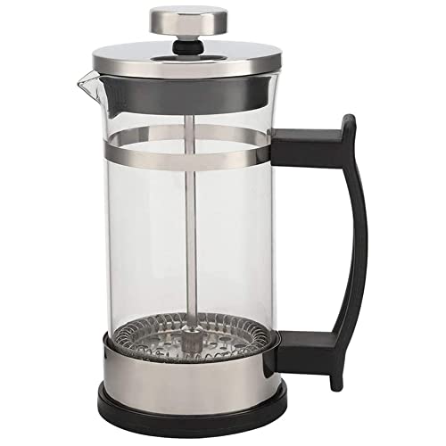 Ehwisbe Cafetera, Cafetera de Vidrio de Acero Inoxidable, Cafetera de Filtro de Prensa Francesa, Tetera DoméStica, Adecuada para Hacer Té