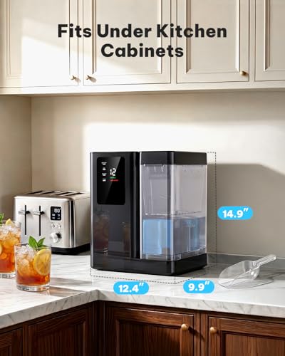Image of Silonn Nugget Ice Maker Countertop, 44 lbs /Day Chewable Sonic Ice Machine with 3L Detachable Water Tank, Self-Cleaning & 24H Timer, Portable Ice Maker for Home Bar Kitchen, Black