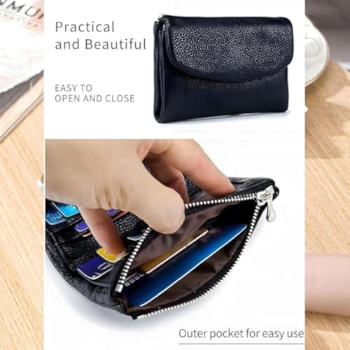 Joyfullygo Wallet, Unisex Pebble Leather Wallet, Relevantk Anti-Theft Blocking System Protects Your Data + Phone Compartment (Flax blue)4