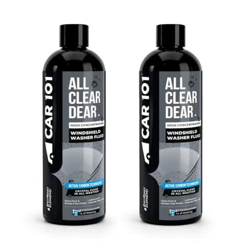 Image of CAR101 Windshield Washer Fluid - 300ML (Pack Of 2) | Car Windshield Cleaner Liquid In Concentrate Form |5mL Enough For 1L Tank |Active Carbon Technology| Powerfull Cleaning - Streak-Free & Glare-Free