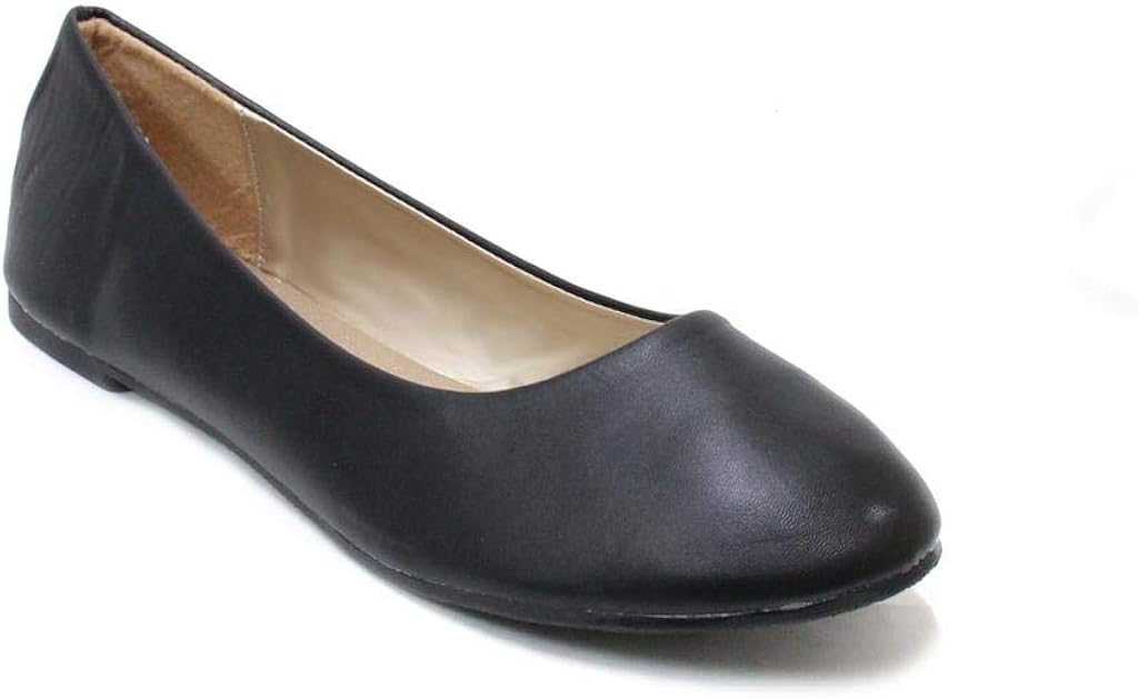 Womens Classic Round Toe Slip on Flat Ballet Dress Comfortable Low Heel Shoes Muse