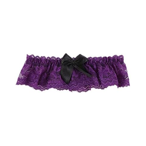 wusan 1pcs Fashion Leg Garter Belt Women Wedding Party Bridal Sexy Lace Floral Bowknot Suspender Cosplay Leg Belt Ring (Color : Purple, Size : One Size) Cover