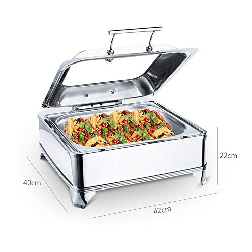Aprilhp Warmhaltebehälter Essen, Buffetwärmer Elektrisch Stövchen Speisewärmer Warmhalteplatte Chafing Dish Set mit… – Bild 3
